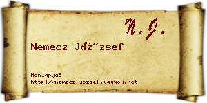 Nemecz József névjegykártya